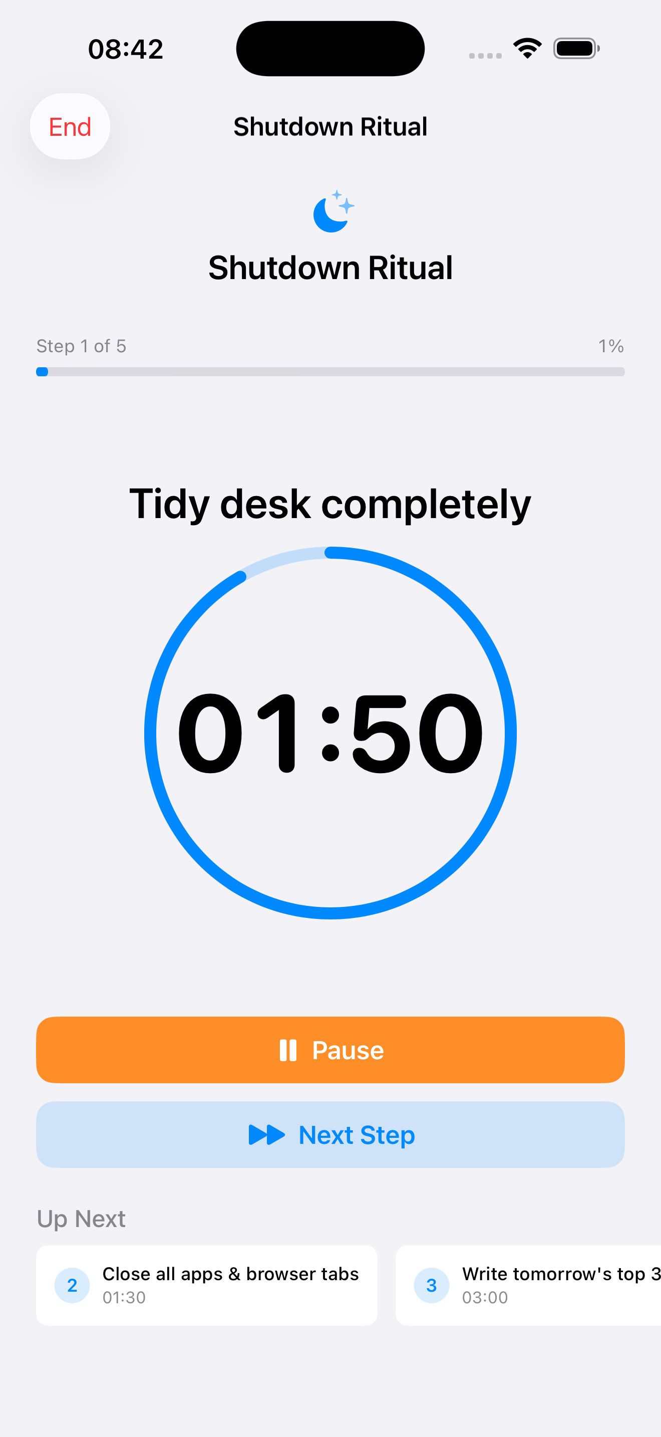 Active routine with timer