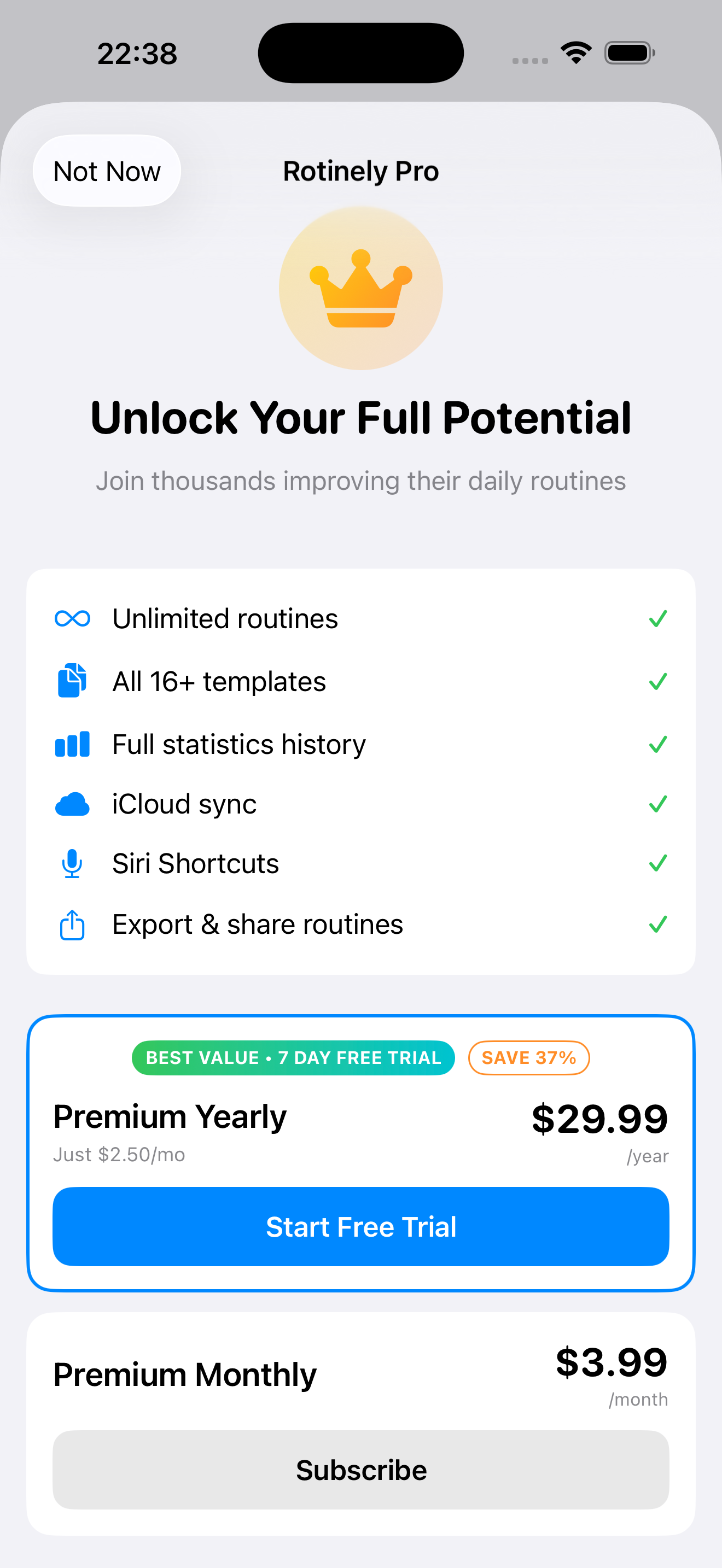 Premium subscription