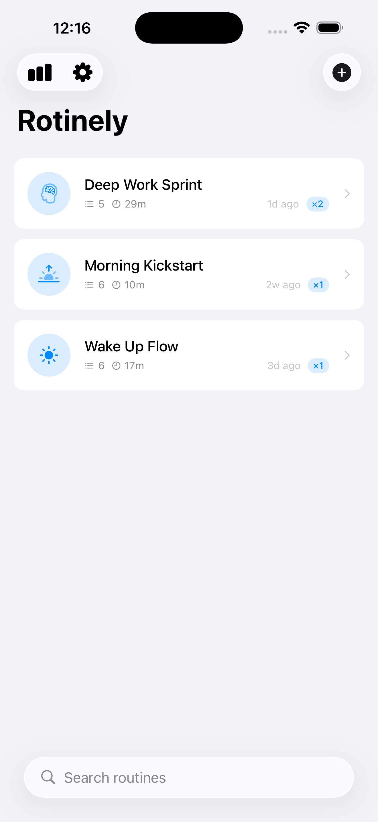 Rotinely routine list